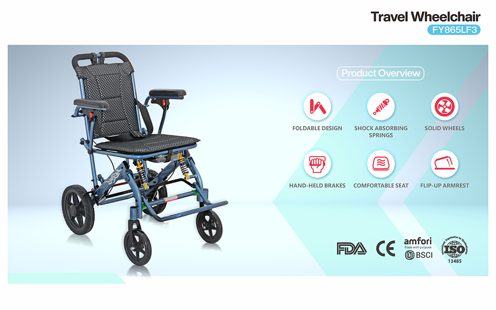 <strong><span style="font-size:24px;">Aluminum Ultra-Light manual Travel Wheelchair with Folding Design and Luggage Handle</span></strong>