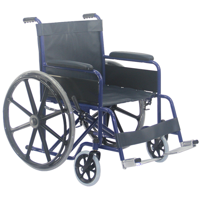 120kg capacity steel manual wheelchair 