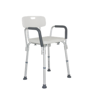 White Aluminum Adjustable Shower Chair with Arms for Elderly FY7985L 