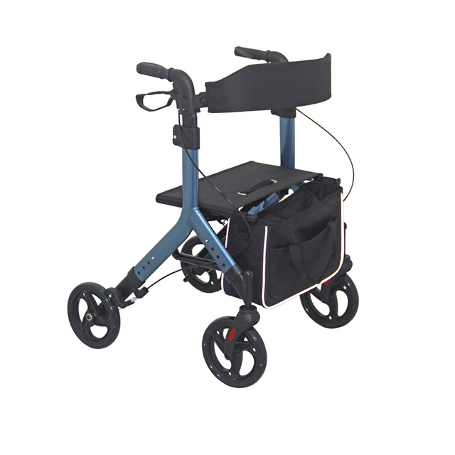Double Adjustabel Lightweight Portable Aluminum Rollator Walker with Seat FY966LF2