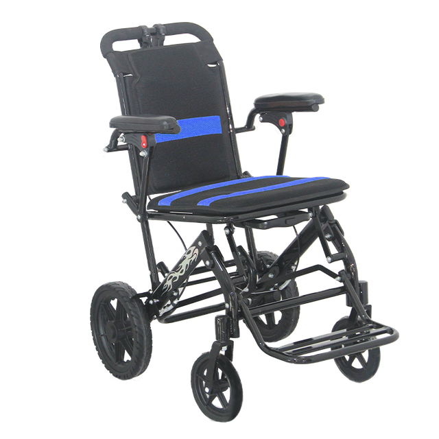 One Button Folding Lightweight Portable Aluminum Travel Manual Wheelchair FY865LF2
