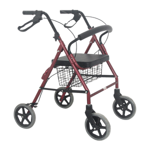 Foldable Aluminum 4 Wheeled rollator Walking Aid with Seat for Elderly 