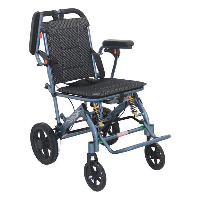 Aluminum Ultra-Light manual Travel Wheelchair with Folding Design and Luggage Handle