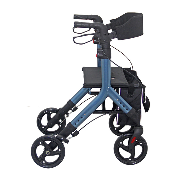 Double Adjustabel Lightweight Portable Aluminum Rollator Walker with Seat FY966LF2