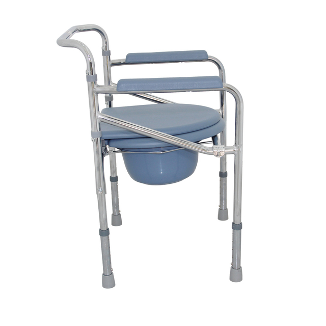 Folding adjustable steel beside commode toilet chair weight capacity 100kg for eldery FY894
