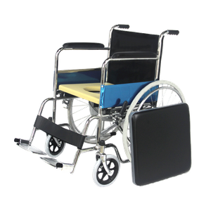 Standing Steel Manual Commode Wheelchair Lightweight Foldable FY609