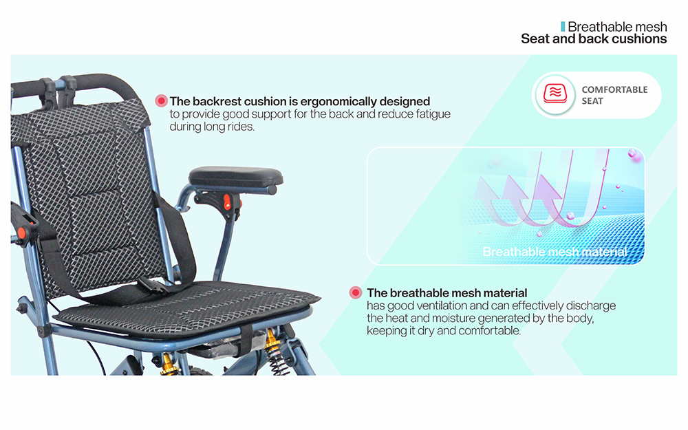 <span style="font-size:24px;"><strong>Breathable mesh seat and back cushions&nbsp;</strong></span>