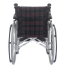 Double Cross Bar Aluminum Wheelchair United Brake Shining Silver Frame 8" Solid Front Wheel 24" PU Spoke Rear Wheel Elderly Mobility Aid FY869LJ