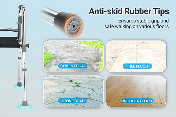 <strong>Anti-slip Rubber Tips for Stable &amp; Safe Walking</strong>