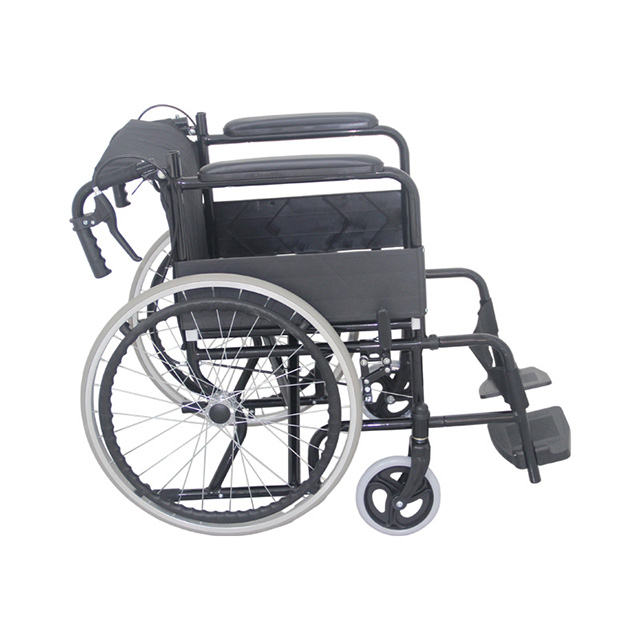 folding backrest powder coating steel manual wheelchair 